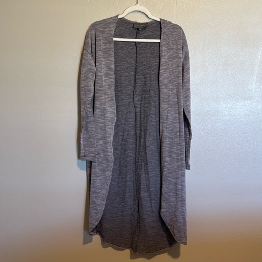 Anthropologie Sunday in Brooklyn Black White Ribbed Long Length Open Cardigan